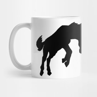 bucking horse black Mug